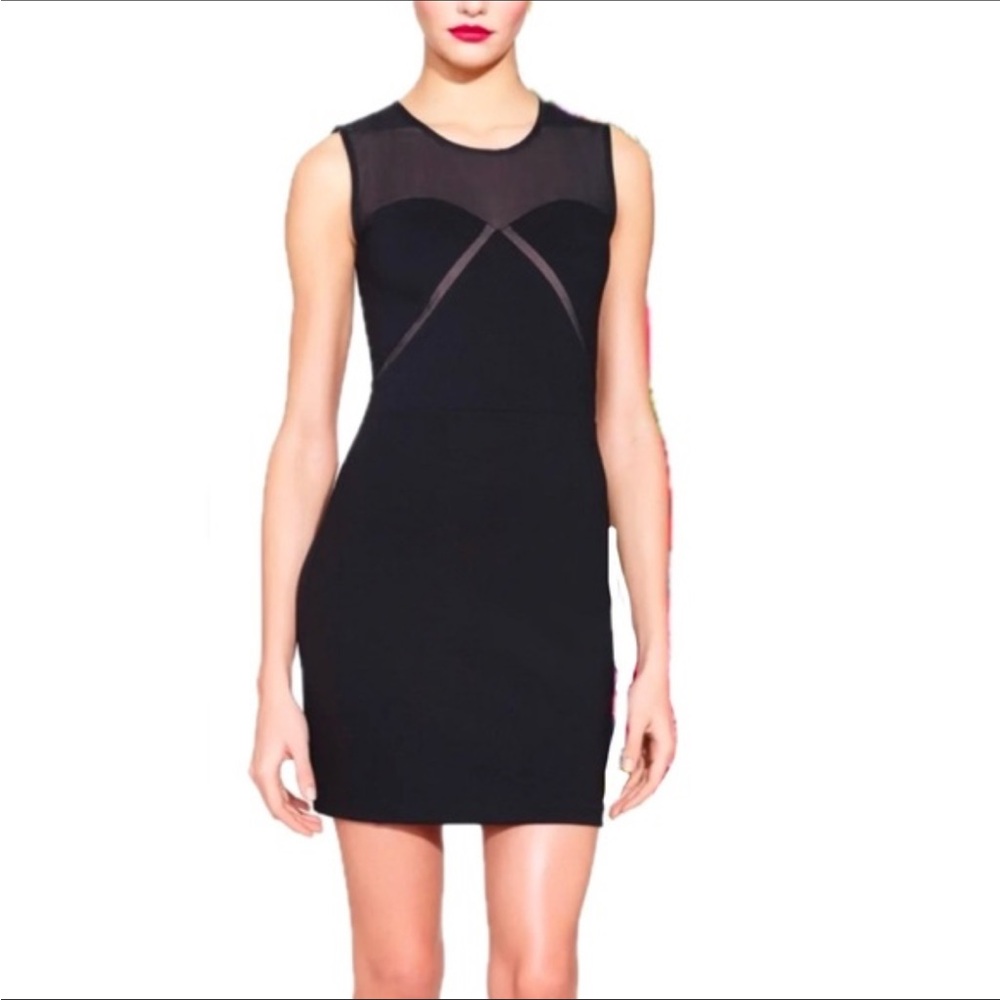 Erin Black Chiara Sheer Illusion Mini Dress